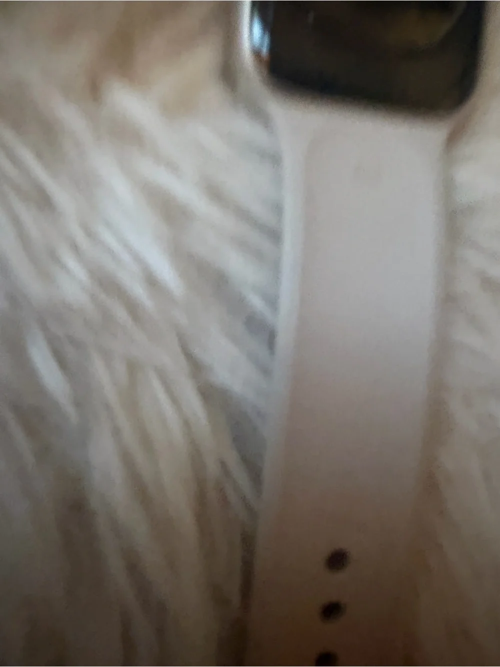 Silver Apple Watch with Light Gray Silicone Band